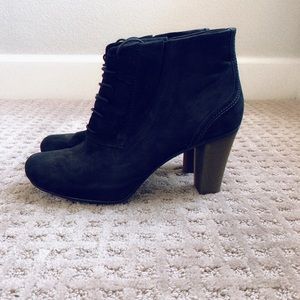 Camper black leather booties